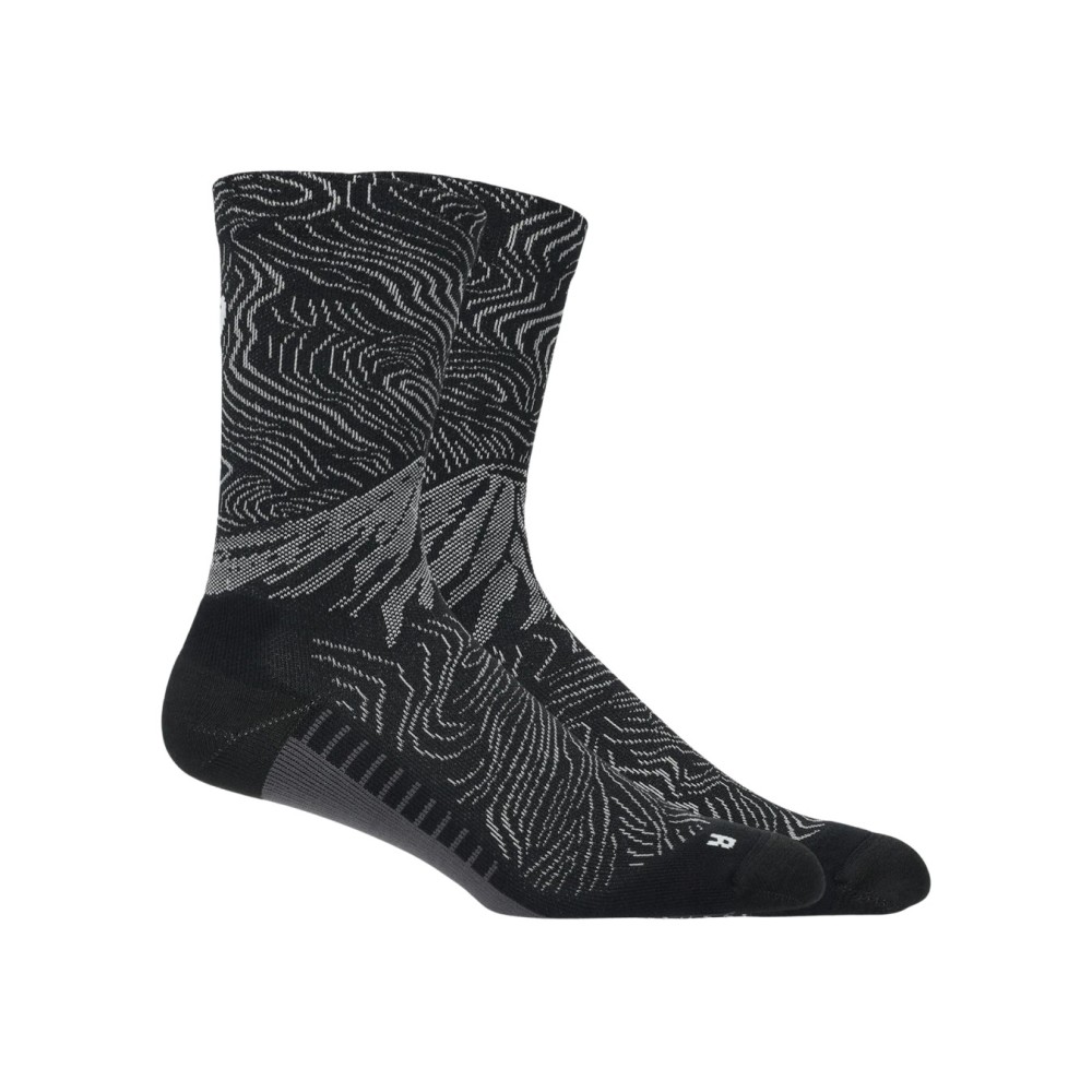 Meias Fujitrail Graphic Crew Sock – Black / Cloud Grey