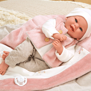 Boneca Elegance Arias Colin Rosa c/ Manta 40cm