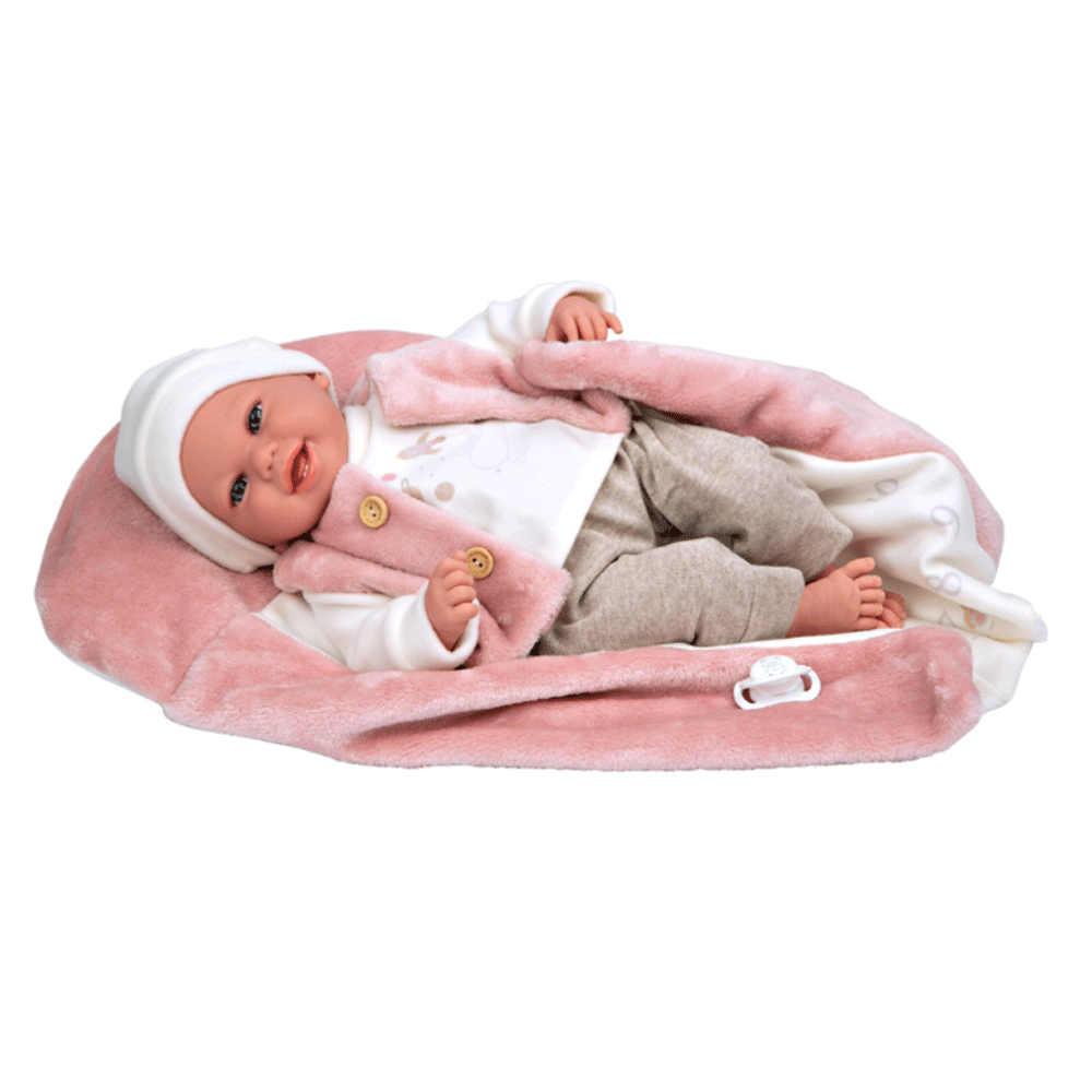 Boneca Elegance Arias Colin Rosa c/ Manta 40cm - Image 7