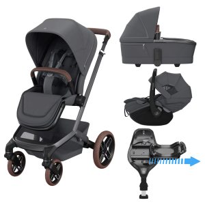 Pack Maxi-Cosi Trio Fame Moon Graphite + Pebble Slide Pro+ Base Familyfix Slide Pro