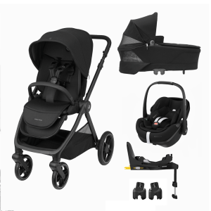 Pack Trio Maxi-Cosi Oxford+ c/ Alcofa+ Pebble 360 Pro² + Base Isofix FamilyFix 360 Pro Twillic Black